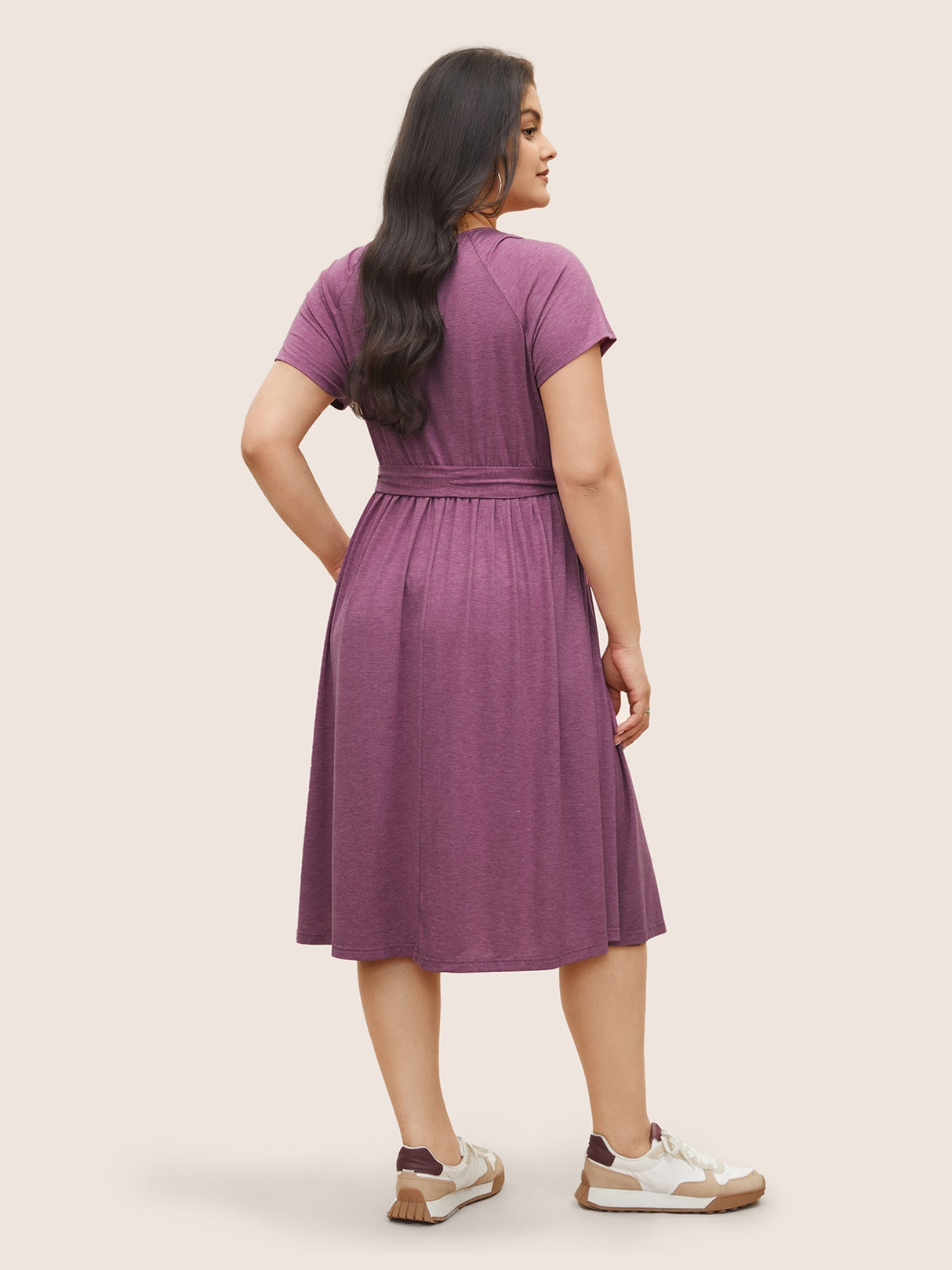 Supersoft Essentials Plain Raglan Sleeve Belted Dress