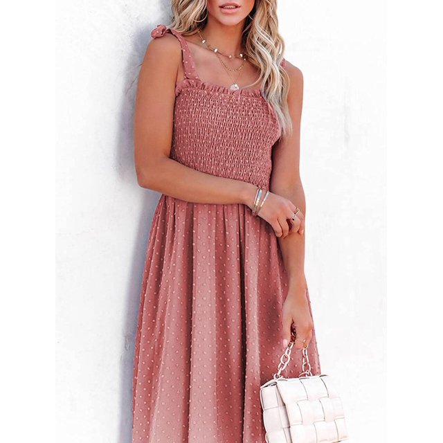 Lara - Airy maxi dress with a delicate polka dot pattern