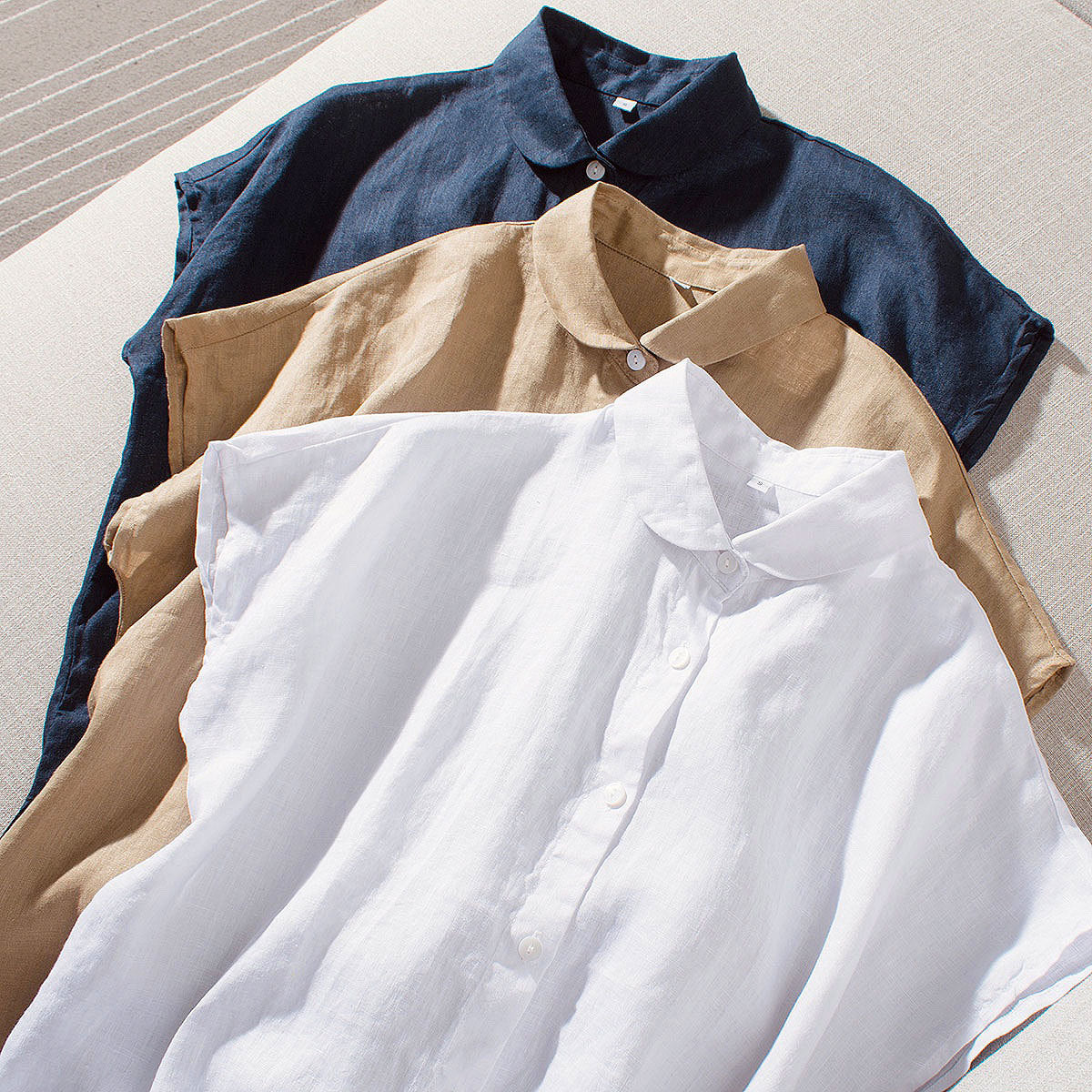 Fresh style loose linen shirt