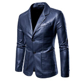Harbert - Lapel Leather Suit Jacket for Men