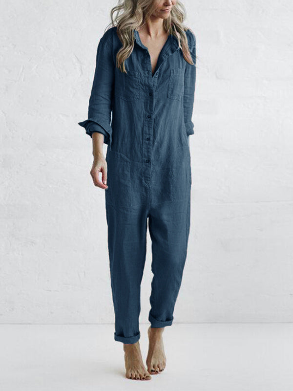 Casual Long Sleeve Jumpsuit