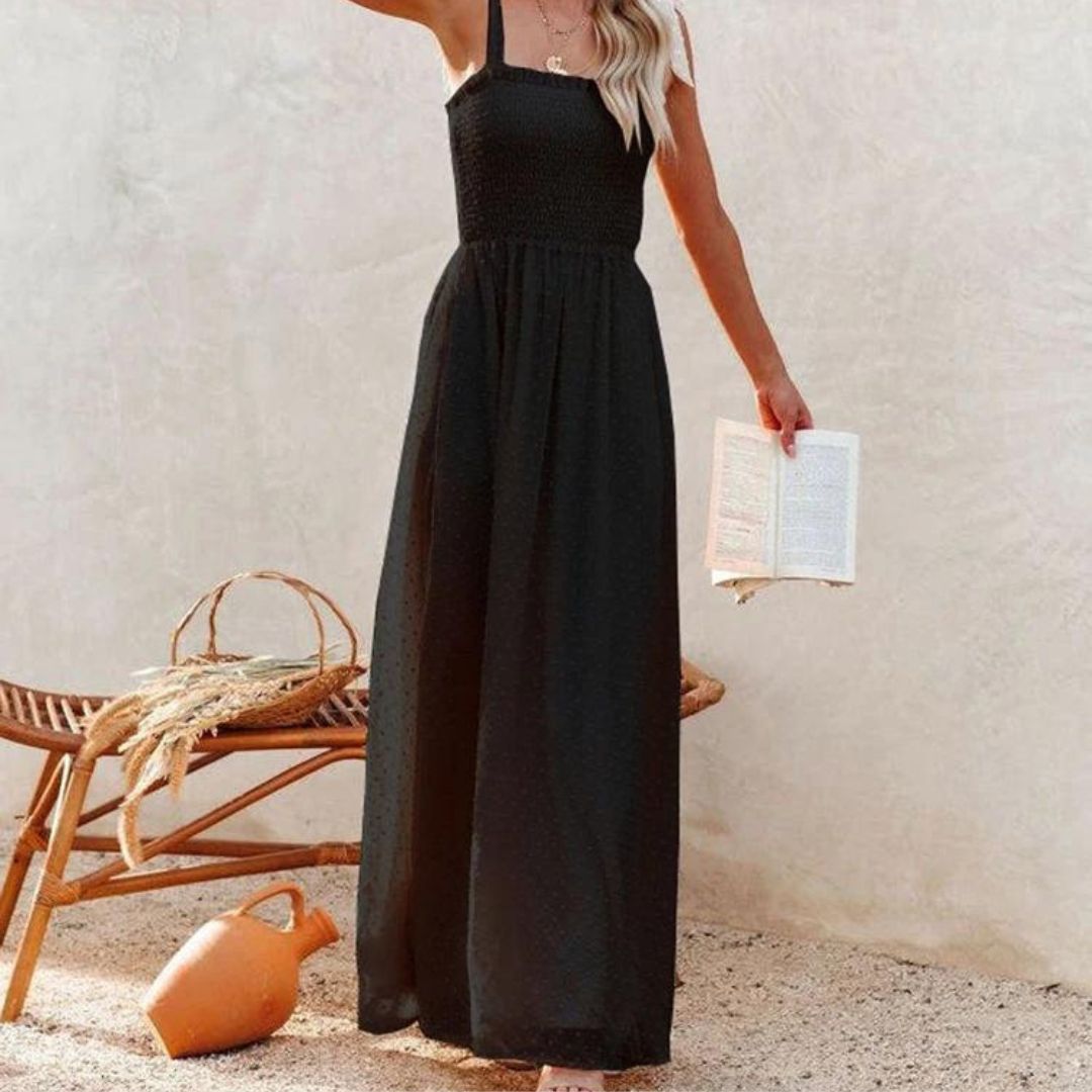 Lara - Airy maxi dress with a delicate polka dot pattern