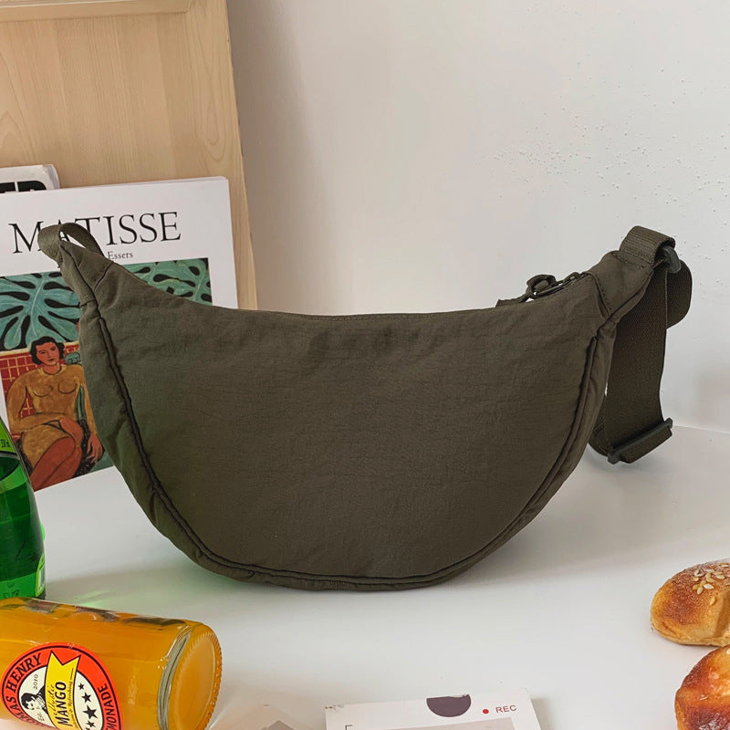 Crescent-shaped bag