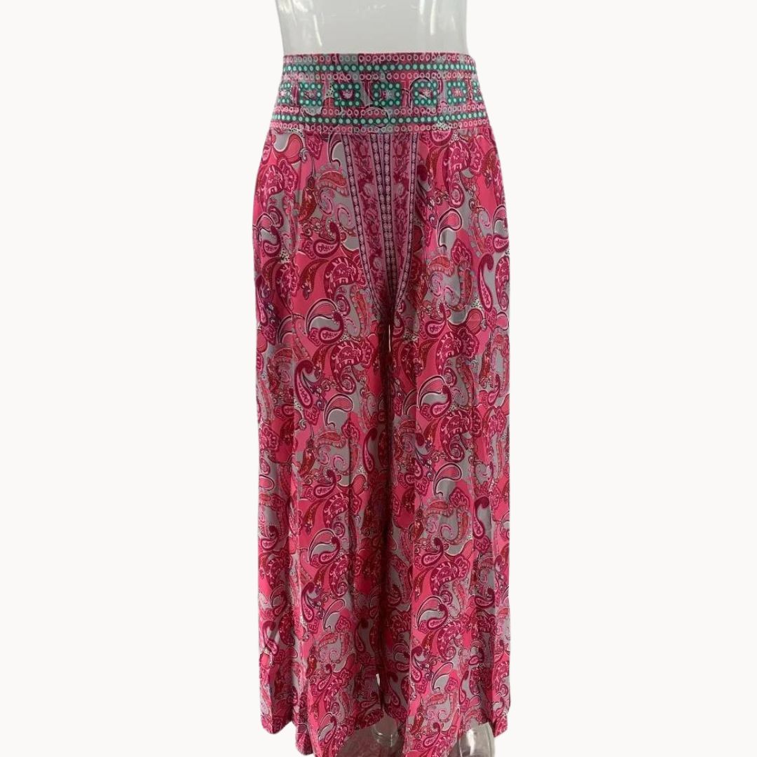 Layla - Boho chic paisley print palazzo pants