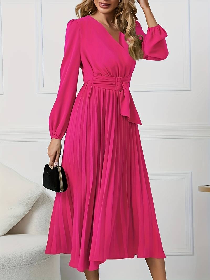 Ethereal - Pleated midi dress with belt