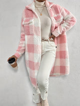 Liesa - Elegant checked teddy coat