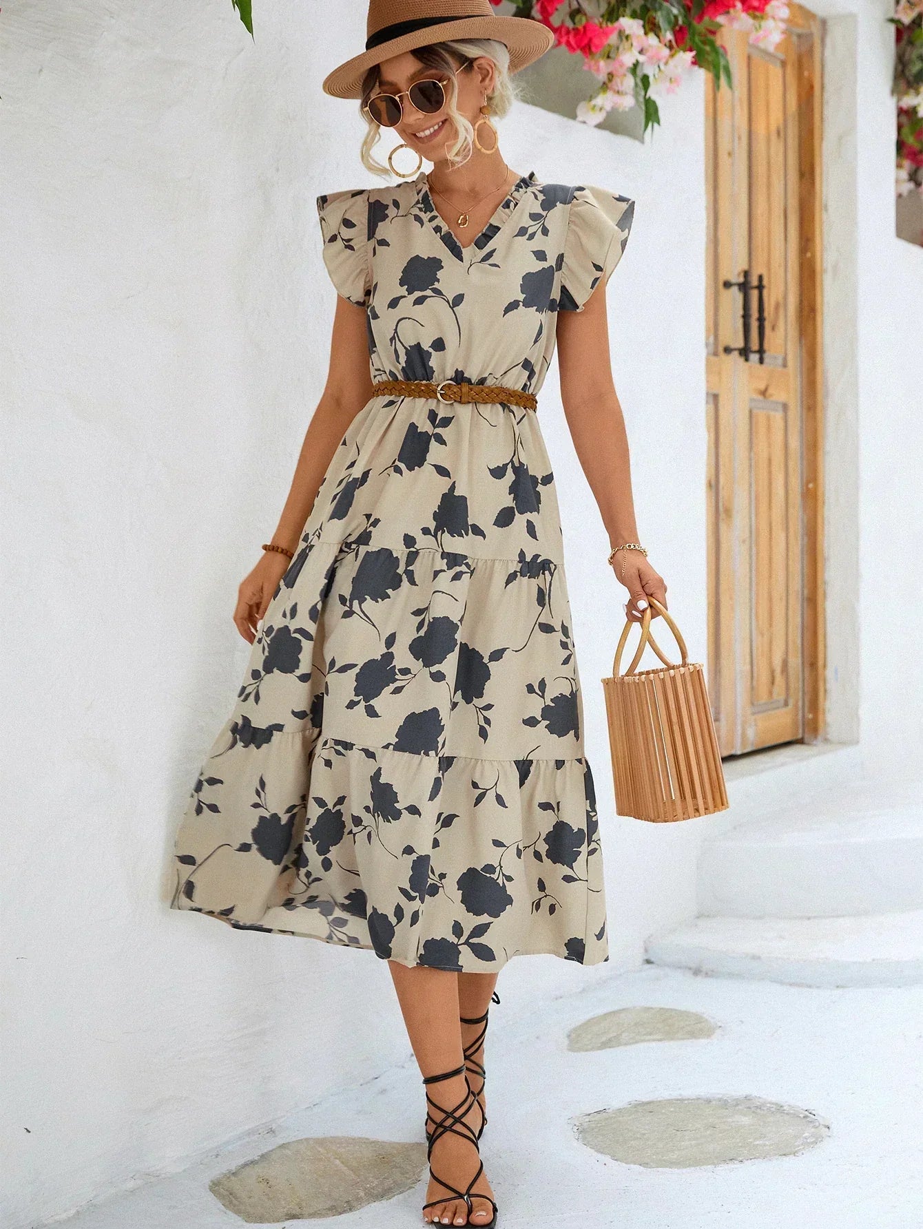 Lucinda | Elegant Summer Dress with Floral Print