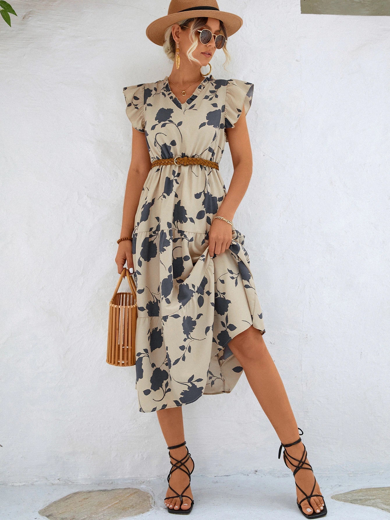 Lucinda | Elegant Summer Dress with Floral Print