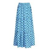 Bohemian maxi skirt with polka dot pattern