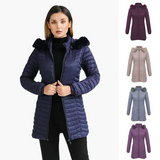 Long parka with fur hood Casual lightweight coats