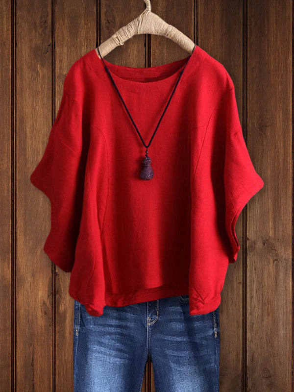 Relaxed Crew Neck Tunic Top