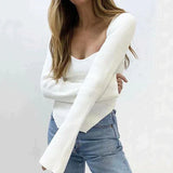 Erich - Knitted Sweater With Square Neckline