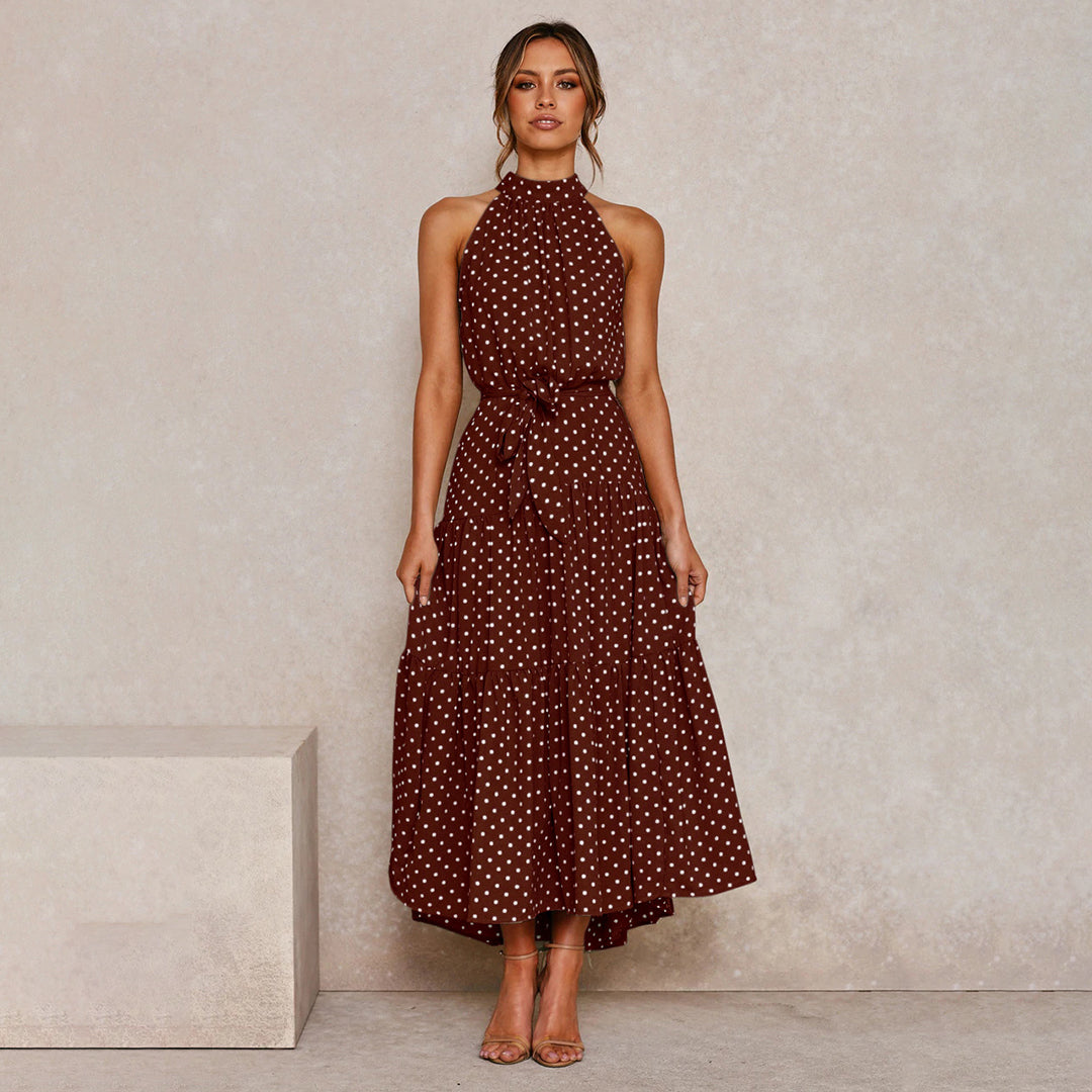 Grazyna - Elegant long polka dress