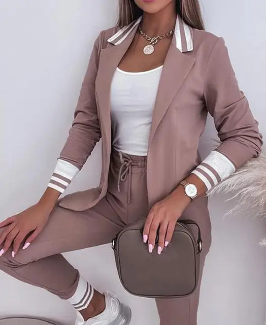 Spring Double Breasted Blazer Pantsuit