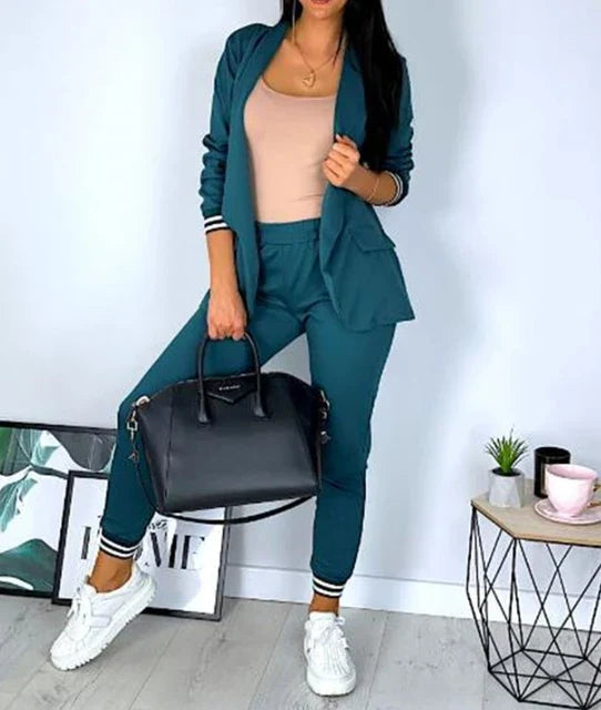 Spring Double Breasted Blazer Pantsuit