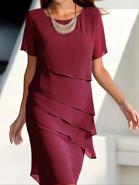 Pippa - Short-sleeved dress with round neckline