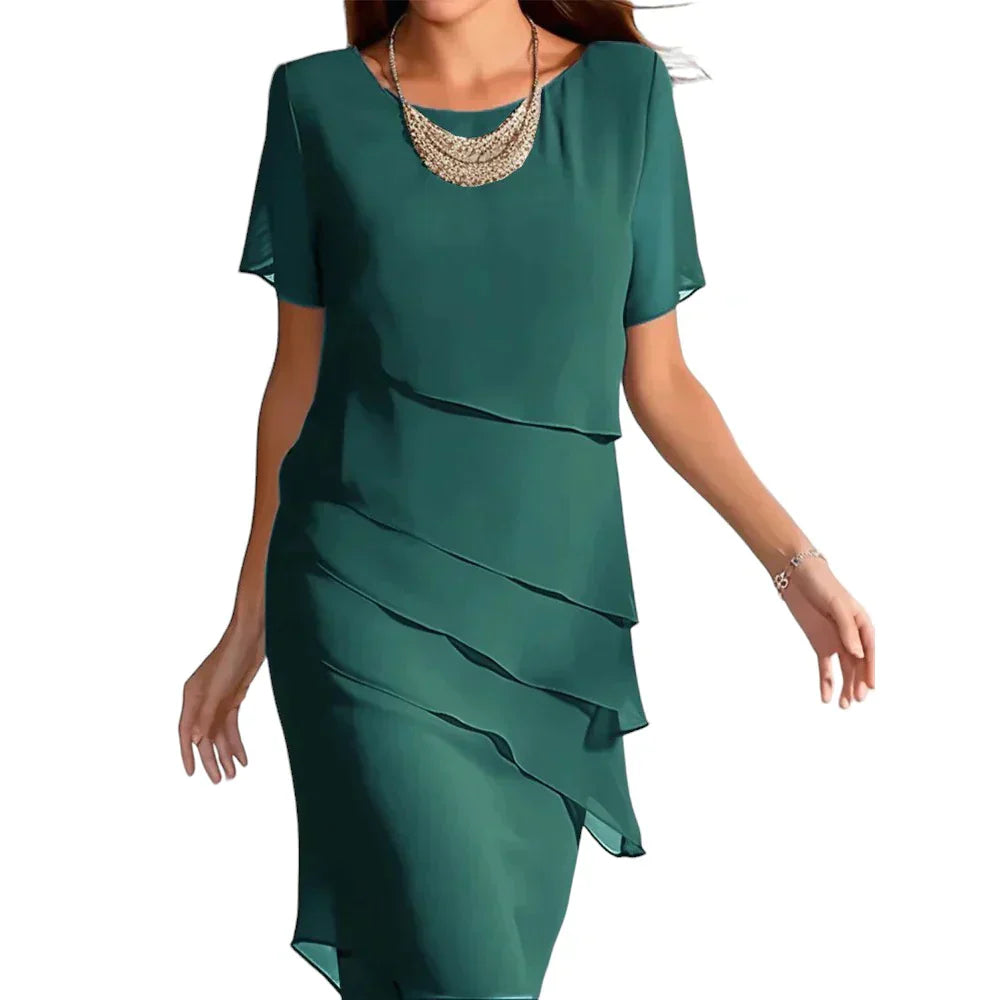 Pippa - Short-sleeved dress with round neckline