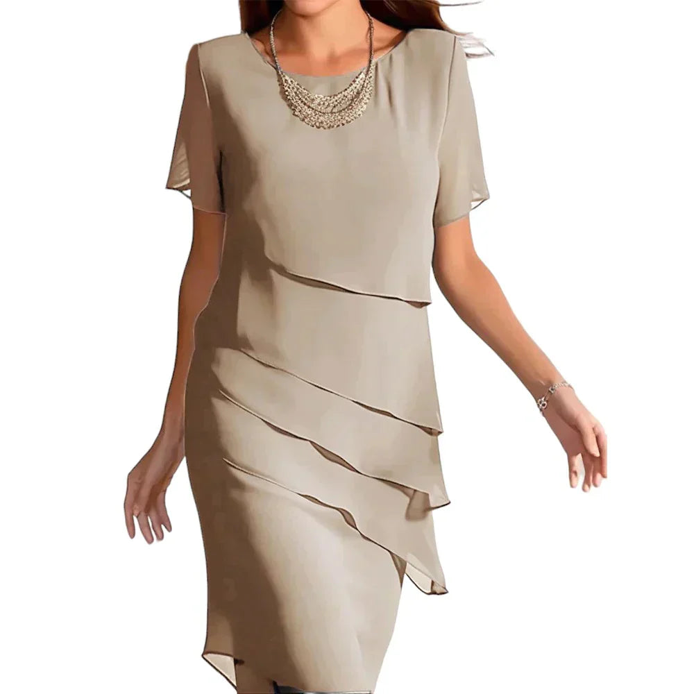 Pippa - Short-sleeved dress with round neckline