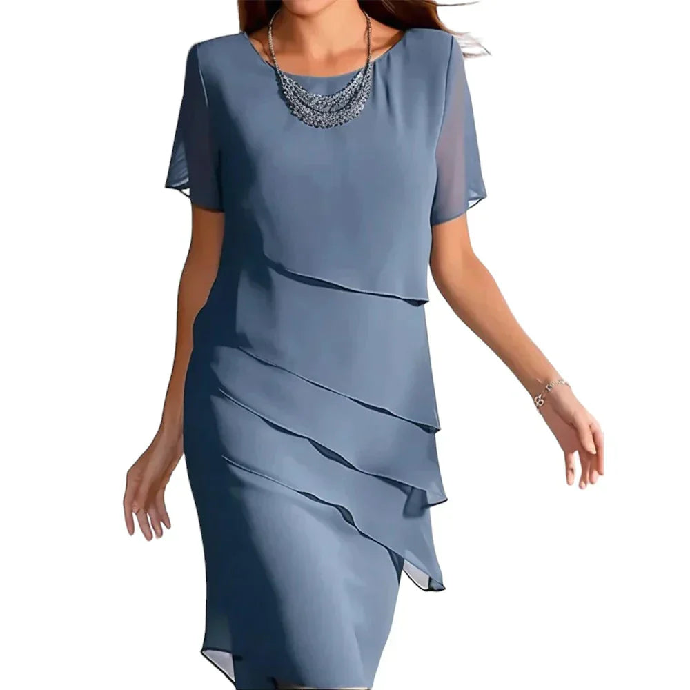 Pippa - Short-sleeved dress with round neckline