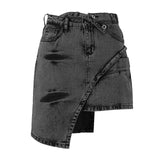 Zara - Distressed denim shorts with acid wash