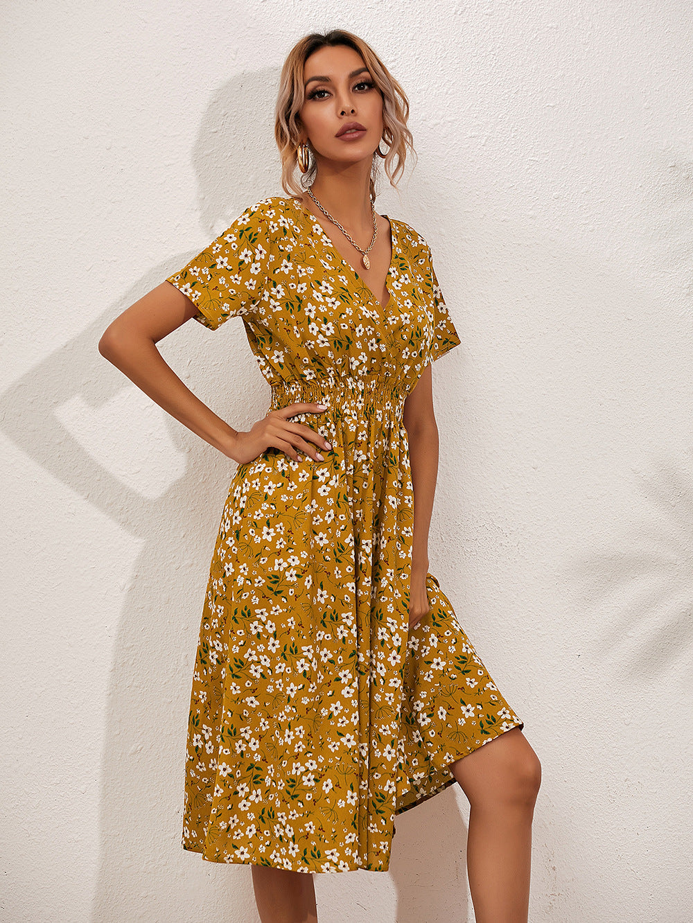 Elegant summer dress with floral print