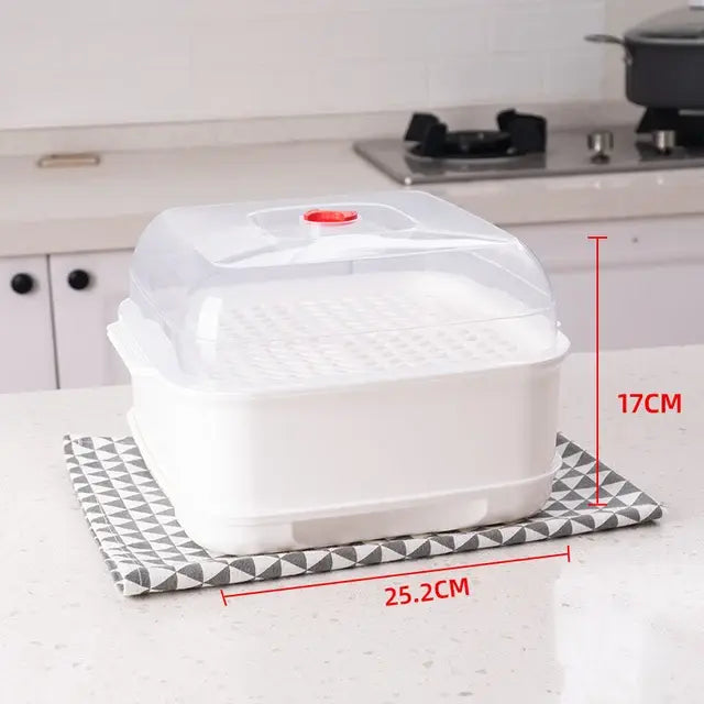 Multi-Layer Microwave Steamer with Lid