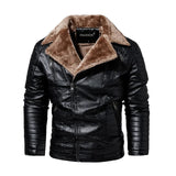 Leather Jacket Men with Fleece