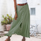 Ula - Maxi skirt with button placket