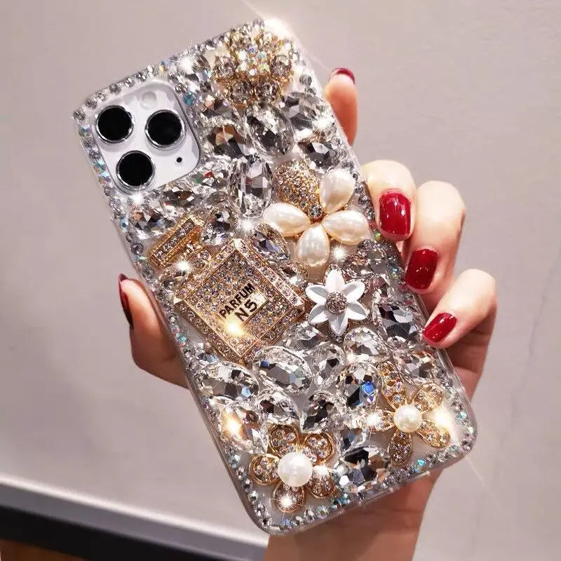 Decoden Luxury Bling Perfume Bottle Diamond Phone Case For iPhone 13 12 11 Pro Max X XS XR 7 8 Plus Glitter Rhinestone Back Cover 13 Pro