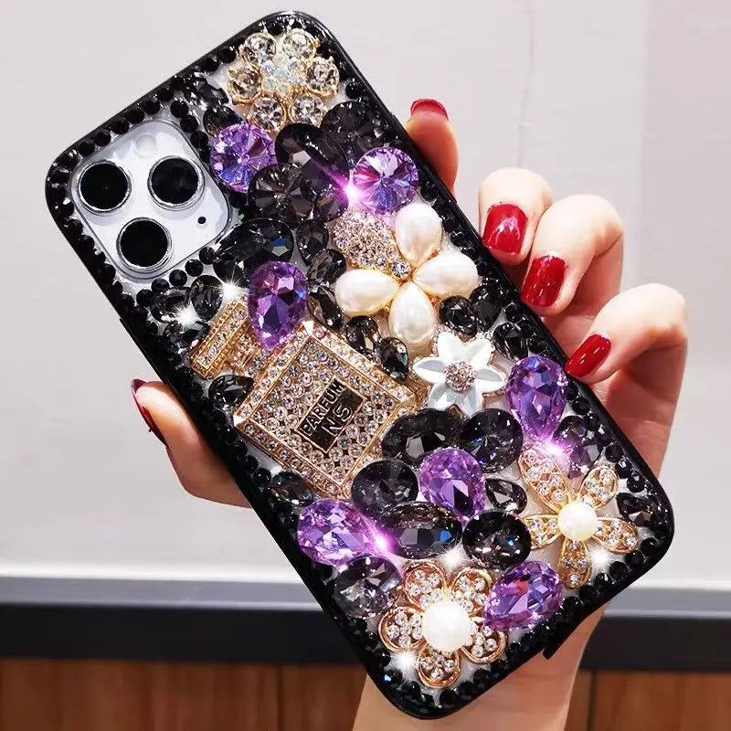 Decoden Luxury Bling Perfume Bottle Diamond Phone Case For iPhone 13 12 11 Pro Max X XS XR 7 8 Plus Glitter Rhinestone Back Cover 13 Pro