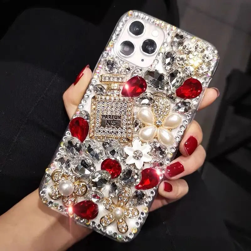 Decoden Luxury Bling Perfume Bottle Diamond Phone Case For iPhone 13 12 11 Pro Max X XS XR 7 8 Plus Glitter Rhinestone Back Cover 13 Pro