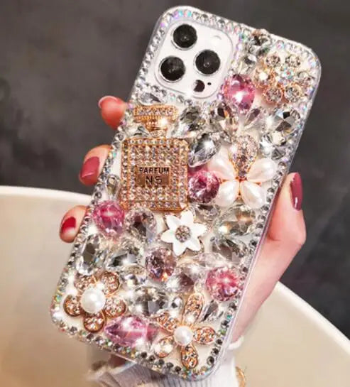 Decoden Luxury Bling Perfume Bottle Diamond Phone Case For iPhone 13 12 11 Pro Max X XS XR 7 8 Plus Glitter Rhinestone Back Cover 13 Pro