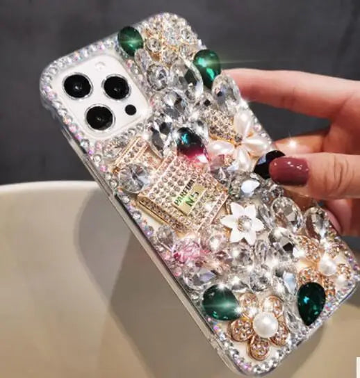 Decoden Luxury Bling Perfume Bottle Diamond Phone Case For iPhone 13 12 11 Pro Max X XS XR 7 8 Plus Glitter Rhinestone Back Cover 13 Pro