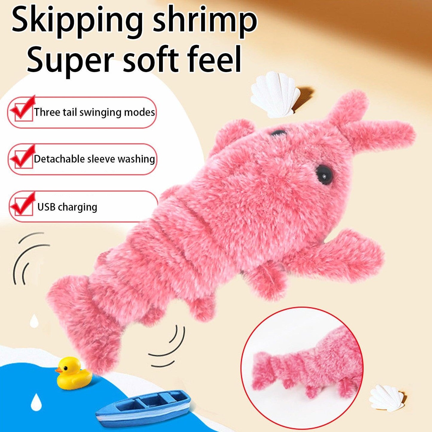 Electric Jumping Shrimp Cat Toy