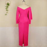 Cassandra - Chic midi dress with off-the-shoulder cut