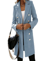 Half-length coat with double row of buttons