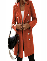 Half-length coat with double row of buttons