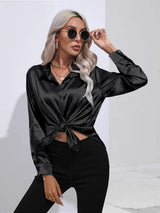 Leah - Elegant satin blouse