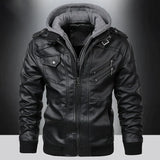 Lars - Leather jacket with hood