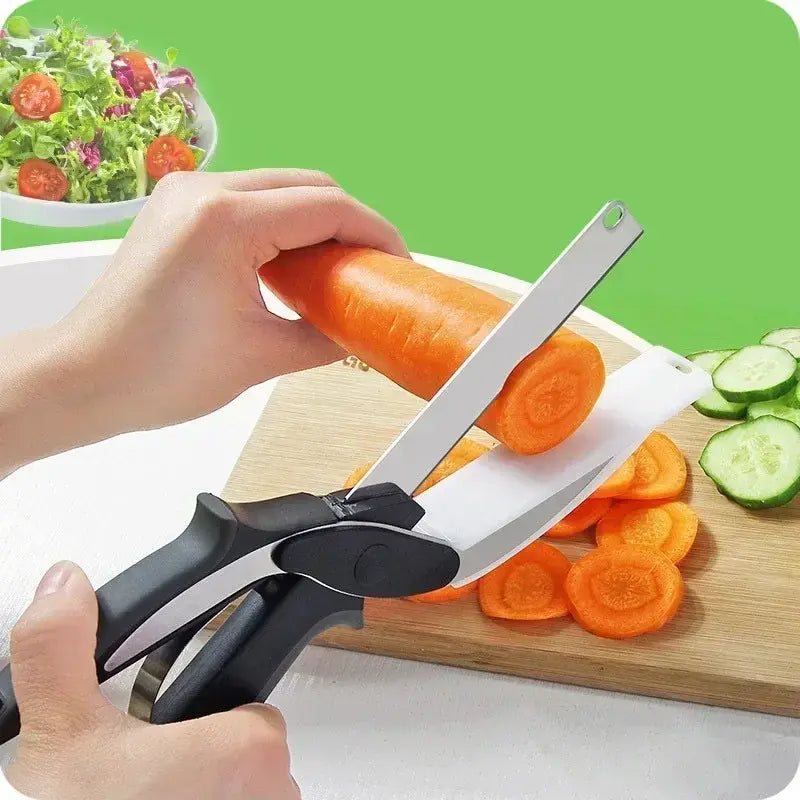 Slim Chopper Scissors  2 In 1 Multi Kitchen Tool Fruit Knife