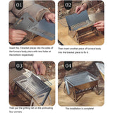 Multifunction Camping BBQ Grill Rack Net Firewood Stove Stainless steel BBQ Grill