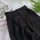 Creative cropped trousers | Women's high waist trousers with cropped length