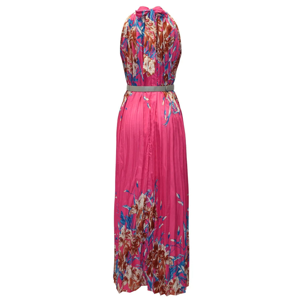 Leah - Floral maxi dress with pleats