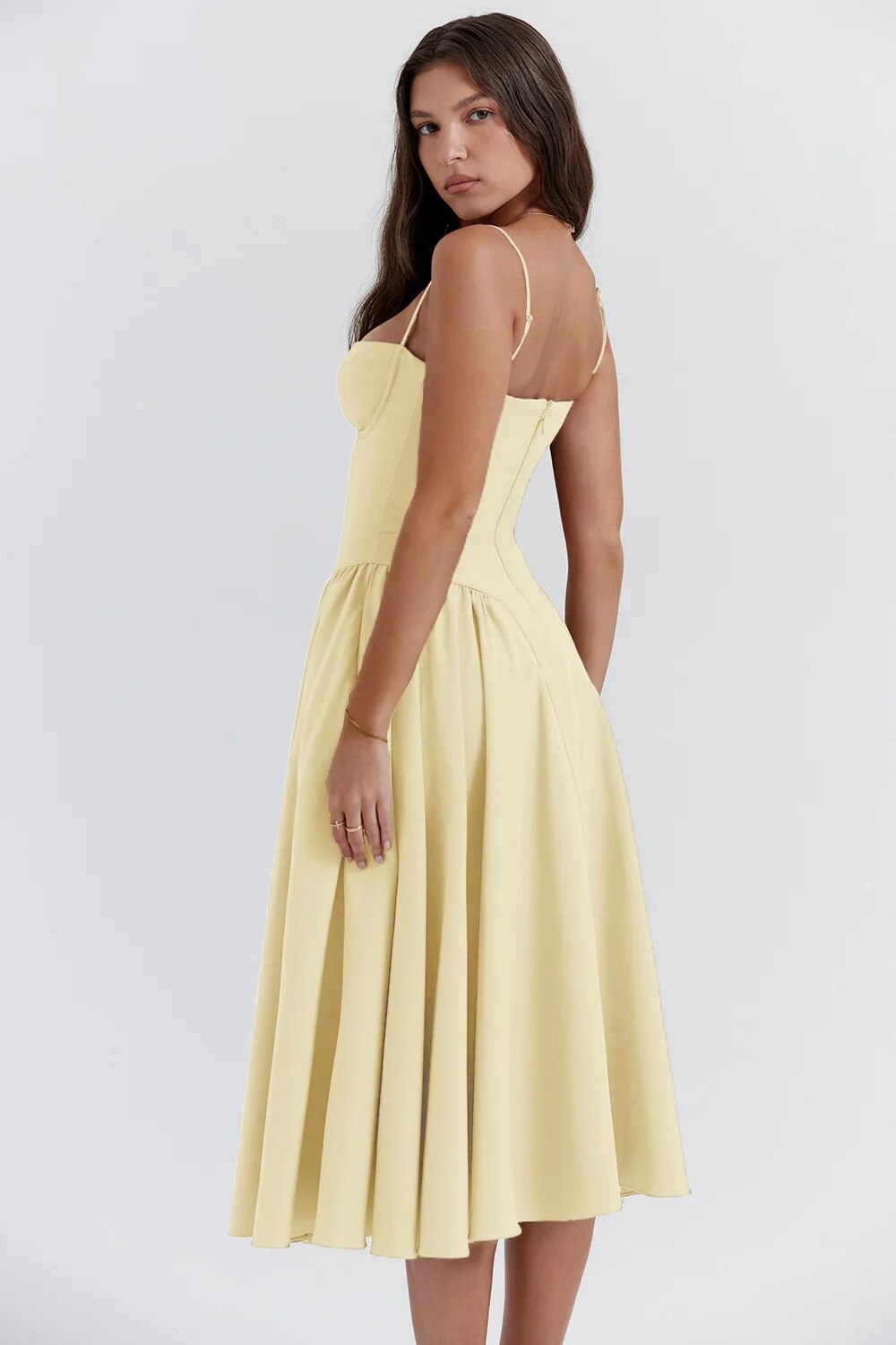 Victoria | Sleeveless midi dress with corset fit - Attractive fit