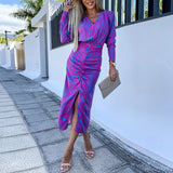 Vera - Midi dress with electric wave print