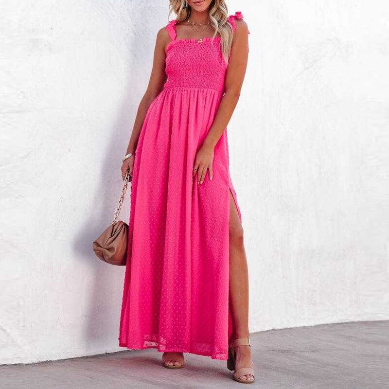 Lara - Airy maxi dress with a delicate polka dot pattern