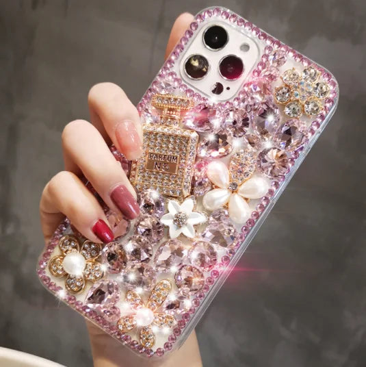 Decoden Luxury Bling Perfume Bottle Diamond Phone Case For iPhone 13 12 11 Pro Max X XS XR 7 8 Plus Glitter Rhinestone Back Cover 13 Pro