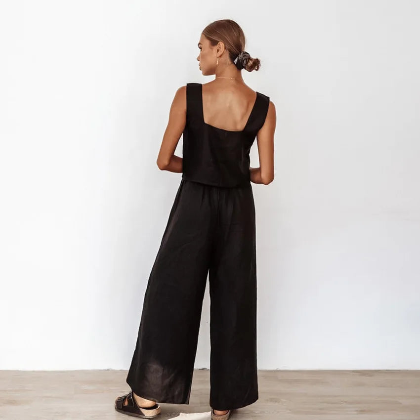 Eloise - Flowing wide trousers with matching tank top