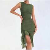 Ginevra - Elegant bodycon dress with ruffles