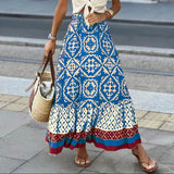 Julia - Maxi skirt with ethnic pattern and ruffled hem